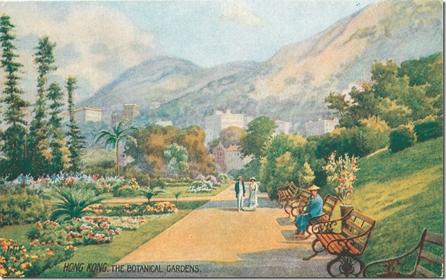 Hong Kong, The Botanical Gardens oilette postcard