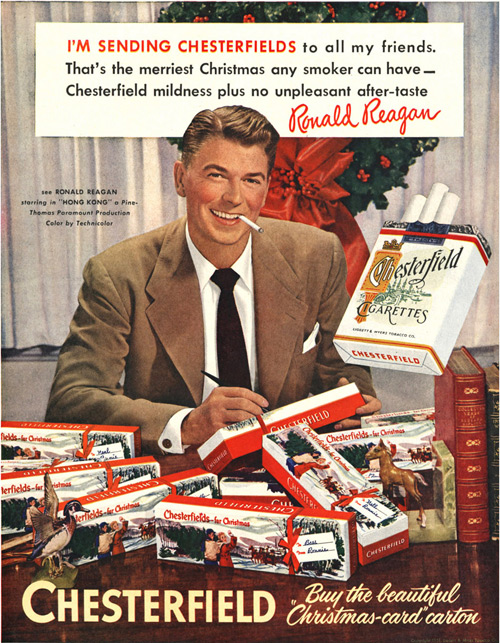 Ronald Reagan Endorsing Chesterfield Cigarettes